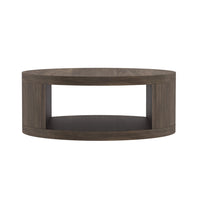Manhattan Comfort - Table basse ronde contemporaine Alure 36" - Noyer-Table basse ronde au design épuré et moderne