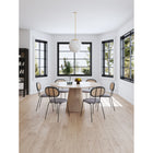 Manhattan Comfort - Ensemble de 4 chaises de salle à manger Jardin 19,09 po style industriel chic, rembourrées, noir et gris-Canne naturelle fine fabriquée à partir de véritable rotin en bois