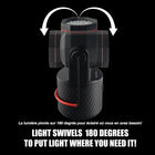 Bell + Howell - Lampe de travail bionique 360 Pro multidirectionnelle - 1000 lumens-Pivotement à 180 degrés : Une tête pivotante à 180 degrés vous permet d’ajuster facilement la lumière sans soulever toute la base de sa position