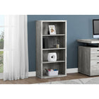 Monarch Specialties - 7405 48 po H Etagere - Faux Bois Gris/Tablettes Ajustable-Conception contemporaine, lignes épurées construites à partir des panneaux épais