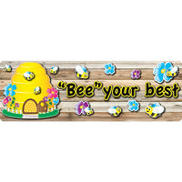 Ashley Productions - The Original Fun Mat - Tapis Coureur - 15 -5" x 47" - Thème des Abeilles avec des Citations Positives.-Mesures et design : Le tapis de course à thème d'abeilles avec des citations positives mesure 15,5 po x 47 po.