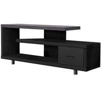 Monarch Specialties - 2575 Meuble Tv - 60 po L/Noir/Dessus Gris Avec 1 Tiroir-1