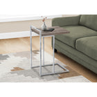 Monarch Specialties - 3638 Table D'Appoint - 25 po H/Taupe Fonce/Metal Chrome-2