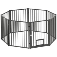 PawHut - Parc à chiots 8 panneaux avec porte - 30 po H-Utilisation polyvalente pour l'intérieur, l'extérieur ou comme barrière pour chien