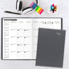 Mead - Agenda de bureau mensuel 2026 - 9 7/8 po H x 7 po l - gris - bilingue-Couverture en poly gris