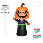 GEMMY - Tête de citrouille gonflable d'Halloween avec faucheuse - 107 cm-6