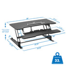 Mount-It! - Convertisseur de bureau électrique avec plateau de 38 pouces, noir-Dimensions du bureau : 38 po x 19,5 po