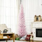 HOMCOM - Arbre de Noël artificiel crayon avec branches floquées de neige-Pulvérisé de neige artificielle pour ajouter une apparence hivernale  