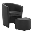 Modway - Divulge Fauteuil et ottoman - Noir-Fauteuil moderne