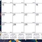 Blueline - 2025-2026 18-mois sous-main académique mensuel - 22 po x 17 po - Blossom - Bilingue-Support de carton renforcé et coins de vinyle clair