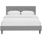 Modway - Linnea Tissu Lit Queen, Gris clair-Tête de lit en polyester touffé