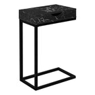 Monarch Specialties - 3604 Table D'Appoint - Marbre Noir/Metal Noir Et Tiroir-1