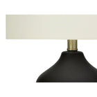 Monarch Specialties - Luminaire - 22 po H Lampe De Table - Céramique Noire - Abat-Jour Ivoire / Crème - Transitionnel-Dimensions assemblées : 13 po W x 13 po P x 21,5 po H . base : 7,5 po L x 7,5 po P x 10,5 po H . abat-jour : 13 po L x 13 po P x 10 po H