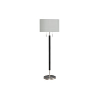Monarch Specialties - Luminaire - 60 po H Lampadaire - Métal Nickelé - Abat-Jour Gris - Contemporain-Un lampadaire contemporain de 60 pouces de haut avec une élégante finition en métal noir et nickel et un abat-jour en tissu gris pour illuminer votre salon, votre chambre ou votre espace de travail