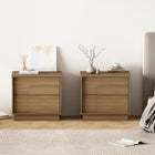 Manhattan Comfort - Ensemble de 2 tables de nuit modernes Horizon 21,7" - Érable-Comprend 2 tiroirs à ouverture par pression à extension totale pour répondre aux besoins de rangement de chevet