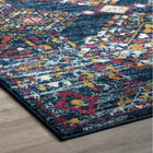 Modway - Entourage Réseau floral vieilli de Khalida Tapis de comédie 8 pi l x 10 pi L - Bleu Orange Jaune Rouge-Dessous en caoutchouc de prise