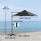 Outsunny - Parasol déporté avec rotation à 360° - 8,5 pi - noir-Rotation à 360 degrés pour une couverture d’ombre totale