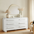 Modway - Bellamy 6 tiroirs Commode - Blanc-Silhouette à bord arrondi