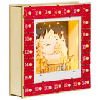 HOMCOM - Calendrier de l'Avent de Noël avec 24 tiroirs et lumières LED-Les villages, les montagnes, les forêts, les élans et les étoiles renforcent l'ambiance festive 