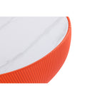 Manhattan Comfort - Ensemble de 3 tables : table basse et tables d’appoint Anderson modernes, revêtement similicuir orange-Livré chez vous entièrement assemblé Aucun assemblage requis