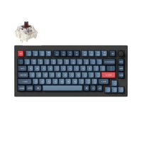 Keychron - V1 Max RGB Wireless Mechanical Keyboard - Brown Switch - 75% Layout with Knob - Carbon Black-Connectivité exceptionnelle : Passez sans effort d'un appareil à l'autre avec la connexion sans fil 2,4 GHz ou Bluetooth 5.1, offrant des temps de réponse rapides et des capacités multitâches sur votre ordinateur, téléphone et tablette.