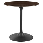 Modway - Lippa Rond de 28 po Bois Table à manger, Noyer cerisier noir-Table à manger moderne