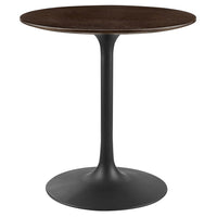 Modway - Lippa Rond de 28 po Bois Table à manger, Noyer cerisier noir-Table à manger moderne