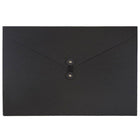 JAM Paper - Portefeuille Kraft à Boutons et Attaches à Ficelle Grand - 9 1/4 x 14 x 3/8 - Noir Recyclé-Portefeuille Kraft noir avec fermeture à bouton et à ficelle