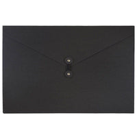 JAM Paper - Portefeuille Kraft à Boutons et Attaches à Ficelle Grand - 9 1/4 x 14 x 3/8 - Noir Recyclé-Portefeuille Kraft noir avec fermeture à bouton et à ficelle