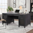 Sauder - La Collection Tiffin Line Bureau ministre - Finition Raven Oak-Deux tiroirs de rangement avec glissières à extension complète 