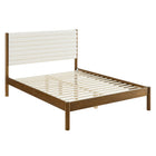 Modway - Olea Bois massif Boucle à touffes de canal Lit de plateforme complet, Noyer plume-Tête de lit tapis en boucle touffée Channel