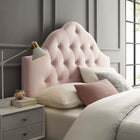Modway - Sovereign Touffe de diamant Performance Velvet Tête de lit complète, Rose-Sellerie en velours en polyester