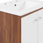 Modway - Transmit 24" Vanité de salle de bain murale - Blanc noyer-Conception murale