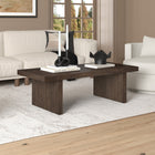Hudson&Canal - Table basse rectangulaire Soren (122 cm) - Brun aulne-Finition en aspect bois brun aulne