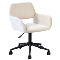 Homy Casa - Chaise de bureau pivotante avec roulettes, Tissu beige-Rotation à 360° pour une mobilité complète