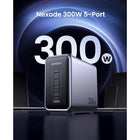 UGREEN - Chargeur de bureau Nexode 300 W 5 ports GaN USB-C/USB-A PD-Recharge rapide simultanée pour 5 appareils : Le chargeur de bureau prend en charge la recharge de jusqu’à cinq appareils à la fois, sans compromis sur la vitesse. Le port USB-C1 offre 140W, le port USB-C2 100W, et le port USB-C3 60W. Avec une puissance totale de 300W, il peut alimenter trois ordinateurs portables et deux autres appareils en même temps.