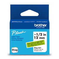 Brother - BTAGG31 Ruban non laminé vert pâle avec texte noir authentique pour étiqueteuse P-touch, 12 mm (L) x 4 m (l)-Faites confiance à Brother pour tous vos projets.Pour tous vos besoins en matière d’étiquetage, faites confiance à Brother, la marque d’étiqueteuses la plus fiable au Canada.