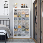 Prepac - Cabinet de rangement haut 72,5 po, cabinet à chaussures, organisateur de rangement à cubes avec 40 compartiments à chaussures - Blanc-Dimensions et poids assemblés: Armoire de rangement pour chaussures 13 po P x 39,5 po L x 72,5 po H, Poids total - 108 lb, Toutes les pièces arrivent prêtes à être assemblées dans 1 boîte