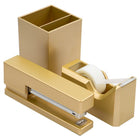 JAM Paper - Desk Trio agrafeuse, distributeur de ruban adhésif et porte-stylo - Or-6
