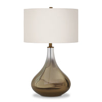Hudson&Canal - Lampe de table Mirabella de 65 cm de haut avec abat-jour en tissu - Verre ombré en laiton et blanc-Design moderne et contemporain pour votre salon, espace de travail ou table de chevet