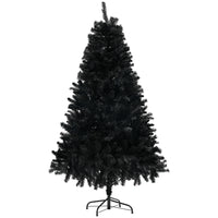 HOMCOM - Sapin de Noël artificiel de 5 pieds avec ouverture automatique - noir-5pi / 1,5 m de haut dans une forme large, offrant un aspect sain et naturel 