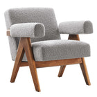 Modway - Lyra Tissu Boucle Fauteuil - Gris clair - Ensemble de 2-Tissu boucle Tissu Rembourrage