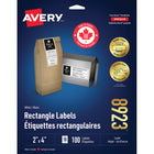 Avery - Étiquettes rectangulaires blaches avec TrueBlock, 2 po x 4 po, Paquet de 100 (8923)-2po x 4po, blanche
