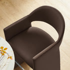 Modway - Talia 41 pouces Cuir végane Tabouret de bar - Marron chocolat-Larges accoudoirs angulaires