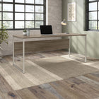 Bush Business Furniture - Table d'ordinateur hybride 72 po L x 30 po P, hickory moderne (HYD373MH)-La surface durable du bureau d'ordinateur supporte des matériaux et des équipements d'une capacité de poids de 200 livres