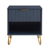 Manhattan Comfort - Table de nuit moderne DUMBO 20,07" à 1 tiroir - Bleu Minuit-Moderne-contemporain avec une touche de glamour - Table de nuit pour chambre et salon