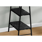 Monarch Specialties - 7528 Bureau 48 po L - Faux Marbre Noir/Metal Noir-Idéal pour les petits espaces de travail nécessitant des options de rangement, ce bureau à 3 niveaux à un design à espace ouvert et est fini de tous les côtés pour un placement flexible n'importe où dans votre bureau à domicile