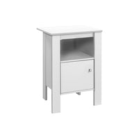 Monarch Specialties - 2137 Table D'Appoint - Table De Chevet Blanc-Panneau de particules blanches, stratifié