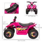 Aosom - VTT à batterie 6 V pour tout-petits - Rose-Quatre roues équilibrées pour une conduite confortable 