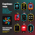 My Play Watch - Montre intelligente rétro gaming Space Invaders, Jaune/Noir-Effets sonores classiques : Profite d’alarmes, de minuteries et de rétroactions audio enrichies des sons originaux de Space Invaders , pour une immersion totale dans l’ambiance rétro du gaming